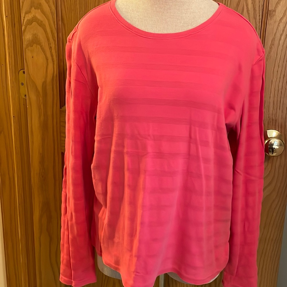 Cherokee pink long sleeve striped shirt
